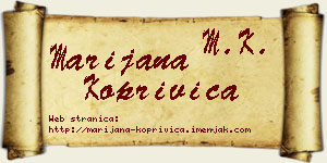 Marijana Koprivica vizit kartica